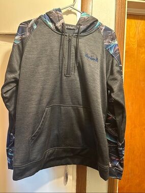 Striker X Dark Gray Pullover Hoodie with Blue Accent